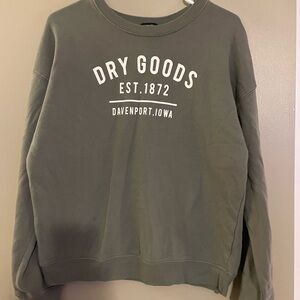 Dry Goods Olive Green Sweatshirt with White Print